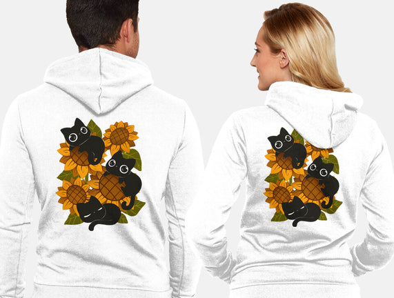 Sunflowers And Black Kitties