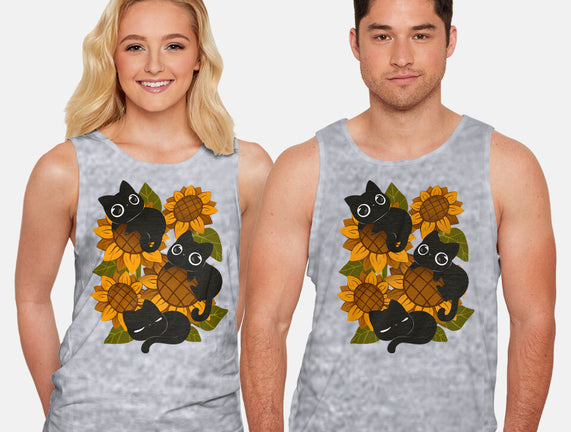 Sunflowers And Black Kitties