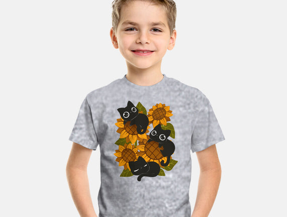 Sunflowers And Black Kitties