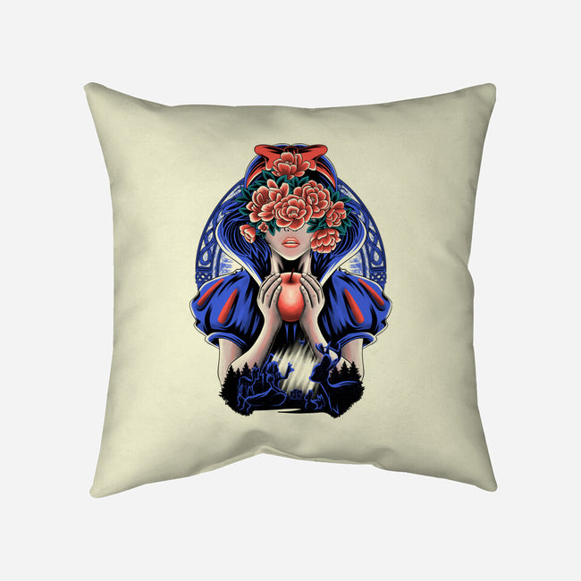 Snow Princess Flower Face-None-Removable Cover w Insert-Throw Pillow-rmatix