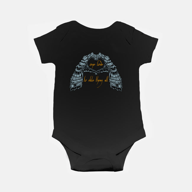 One Love To Rule Them All-Baby-Basic-Onesie-momma_gorilla