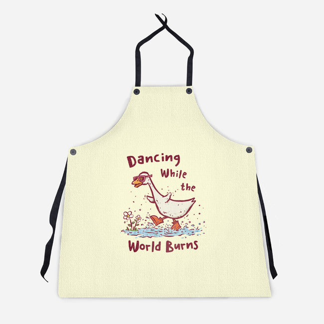 Dancing While The World Burns-Unisex-Kitchen-Apron-kg07