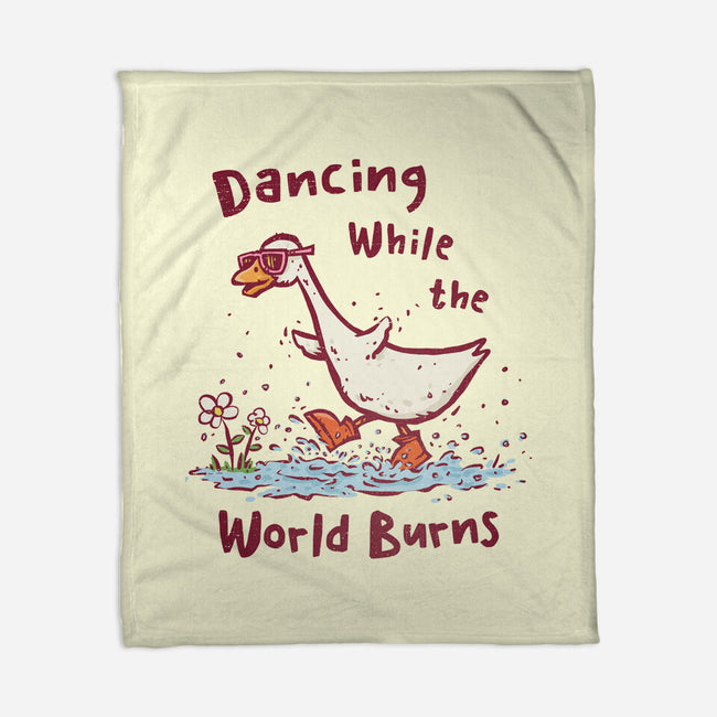 Dancing While The World Burns-None-Fleece-Blanket-kg07