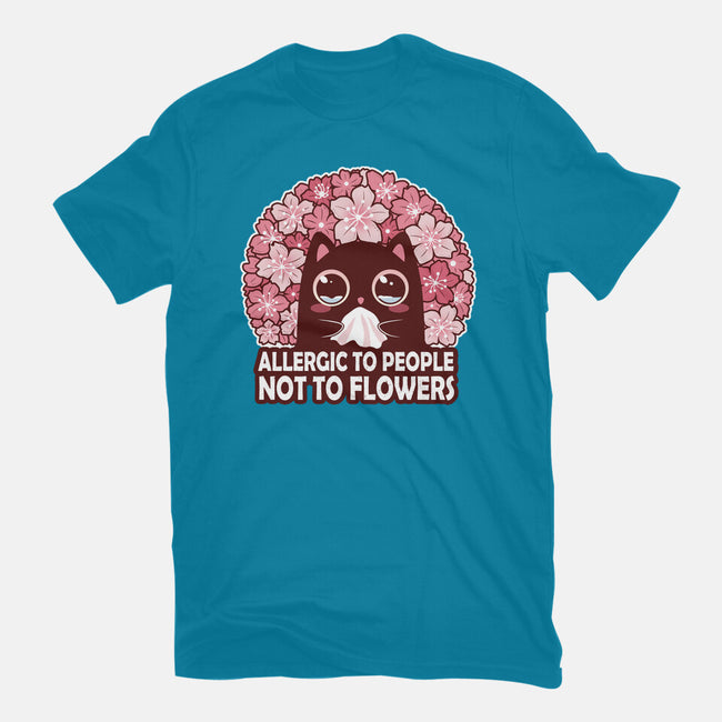 Allergic To People Not To Flowers-Mens-Heavyweight-Tee-erion_designs
