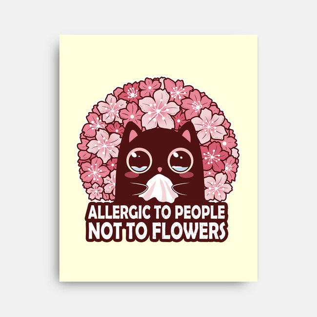 Allergic To People Not To Flowers-None-Stretched-Canvas-erion_designs