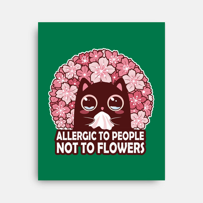 Allergic To People Not To Flowers-None-Stretched-Canvas-erion_designs