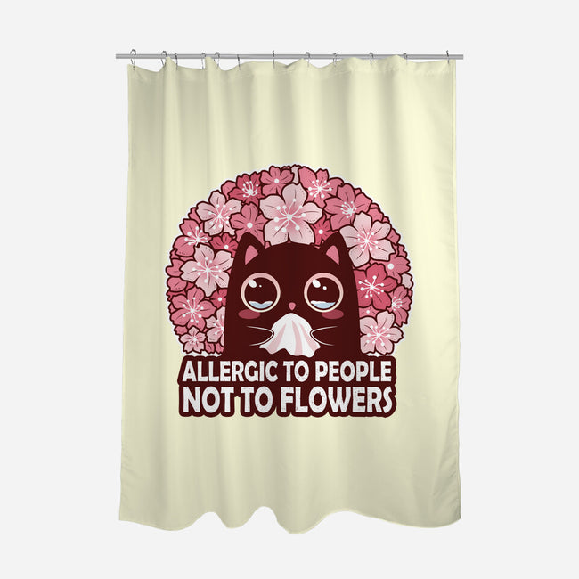 Allergic To People Not To Flowers-None-Polyester-Shower Curtain-erion_designs