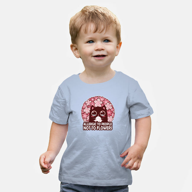 Allergic To People Not To Flowers-Baby-Basic-Tee-erion_designs