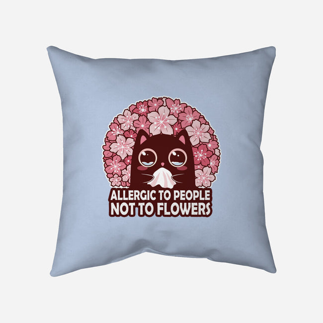 Allergic To People Not To Flowers-None-Removable Cover w Insert-Throw Pillow-erion_designs