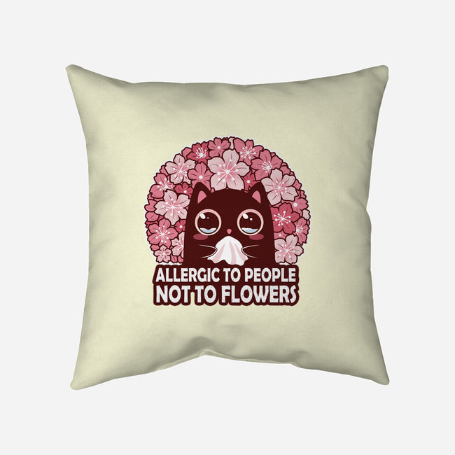 Allergic To People Not To Flowers-None-Removable Cover w Insert-Throw Pillow-erion_designs
