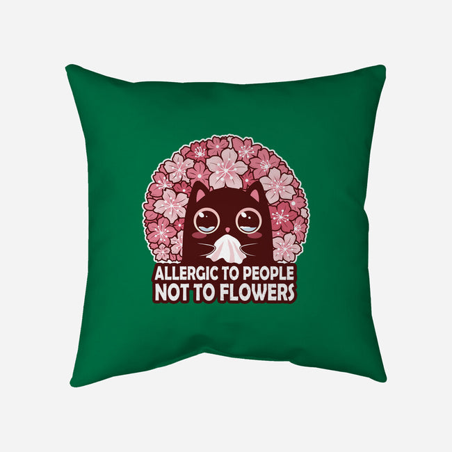 Allergic To People Not To Flowers-None-Removable Cover w Insert-Throw Pillow-erion_designs