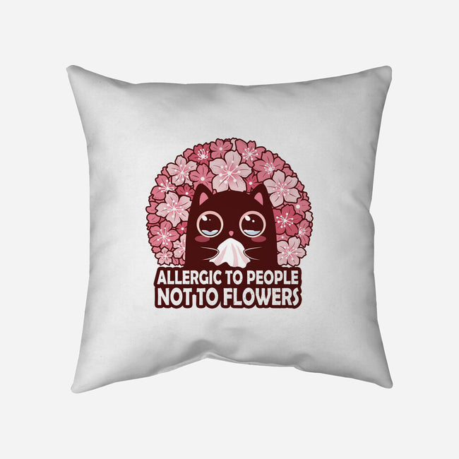 Allergic To People Not To Flowers-None-Removable Cover w Insert-Throw Pillow-erion_designs