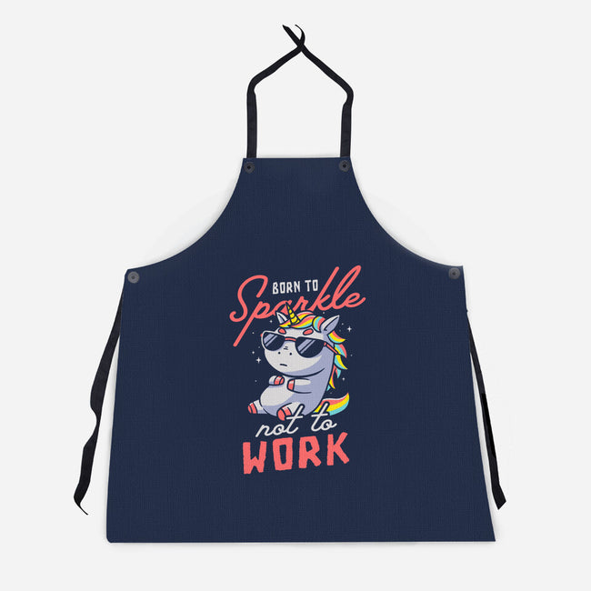 Born To Sparkle Not To Work-Unisex-Kitchen-Apron-koalastudio