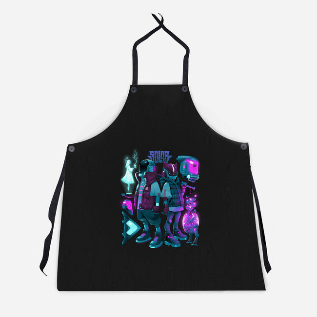 Robots And Faith-Unisex-Kitchen-Apron-Bruno Mota