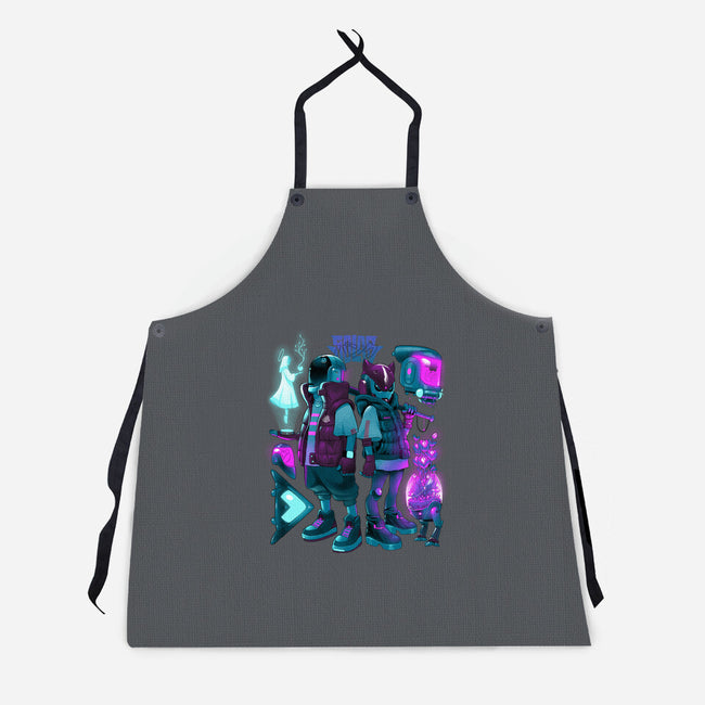 Robots And Faith-Unisex-Kitchen-Apron-Bruno Mota