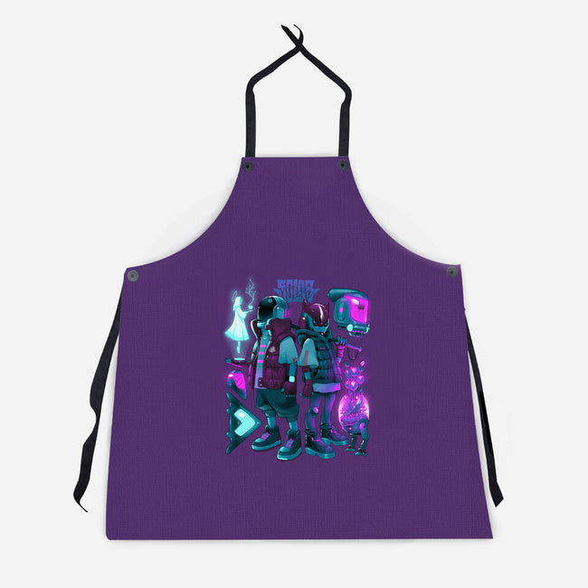 Robots And Faith-Unisex-Kitchen-Apron-Bruno Mota