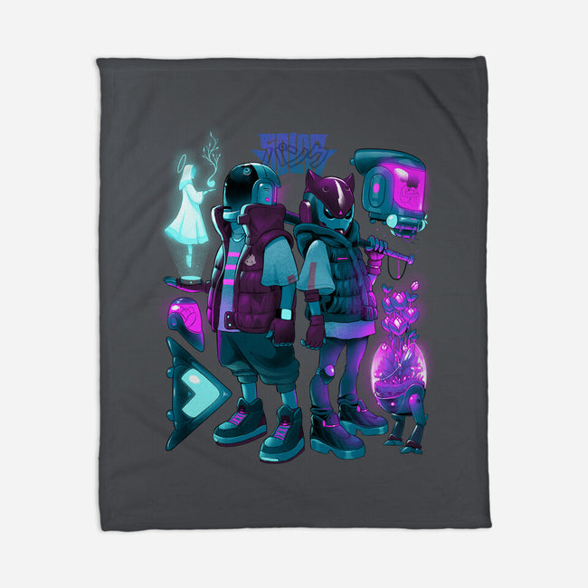 Robots And Faith-None-Fleece-Blanket-Bruno Mota