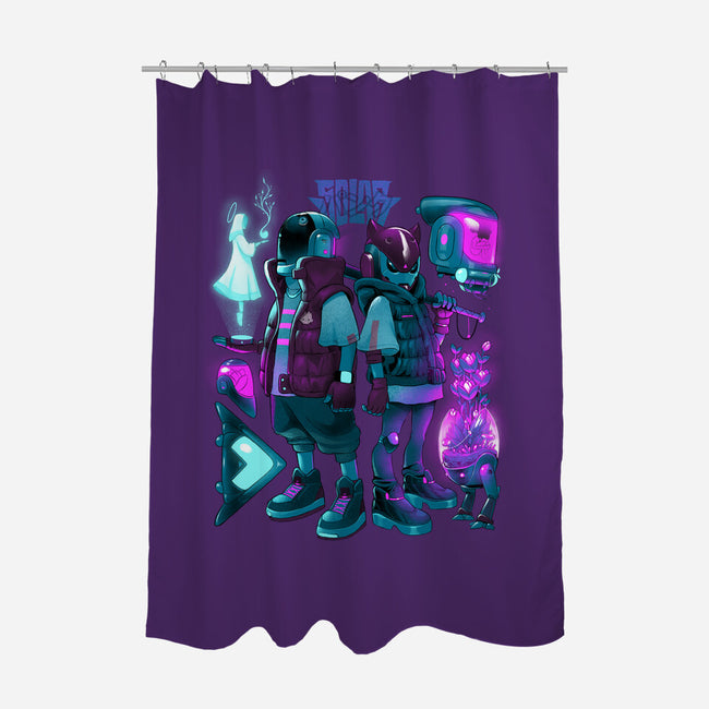 Robots And Faith-None-Polyester-Shower Curtain-Bruno Mota