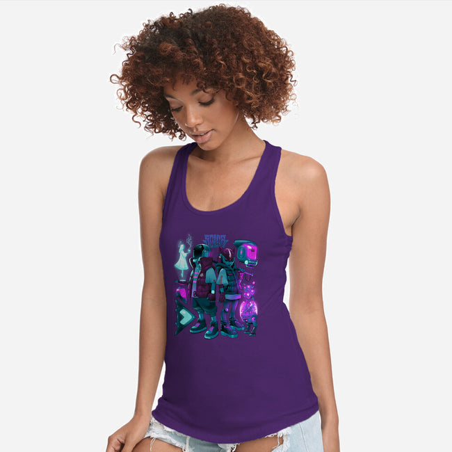 Robots And Faith-Womens-Racerback-Tank-Bruno Mota