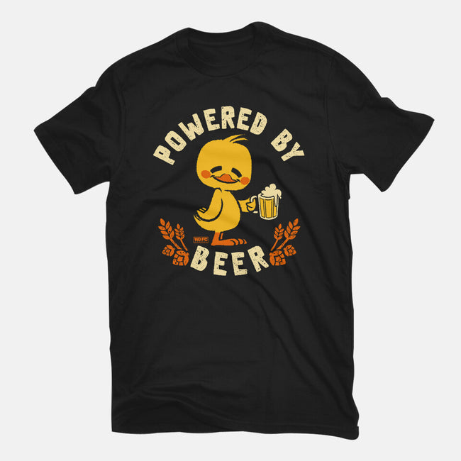 Powered By Beer Duck-Unisex-Basic-Tee-worlddominationforcats