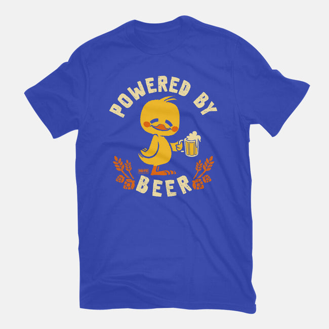 Powered By Beer Duck-Unisex-Basic-Tee-worlddominationforcats