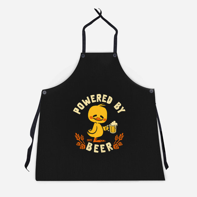 Powered By Beer Duck-Unisex-Kitchen-Apron-worlddominationforcats