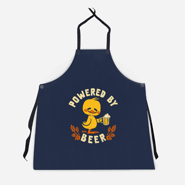 Powered By Beer Duck-Unisex-Kitchen-Apron-worlddominationforcats