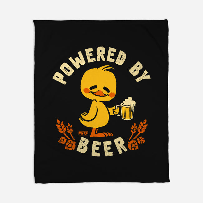 Powered By Beer Duck-None-Fleece-Blanket-worlddominationforcats