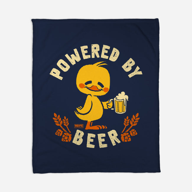 Powered By Beer Duck-None-Fleece-Blanket-worlddominationforcats