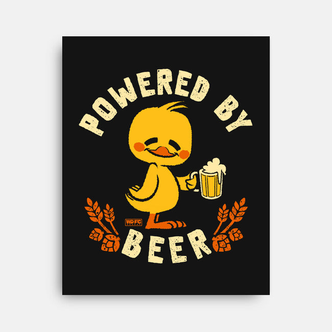 Powered By Beer Duck-None-Stretched-Canvas-worlddominationforcats
