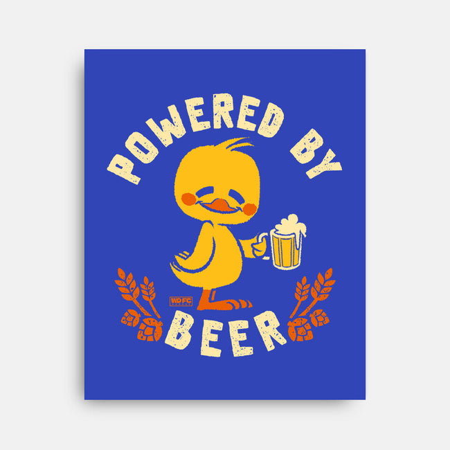 Powered By Beer Duck-None-Stretched-Canvas-worlddominationforcats