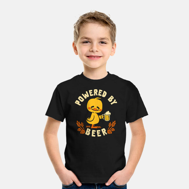 Powered By Beer Duck-Youth-Basic-Tee-worlddominationforcats