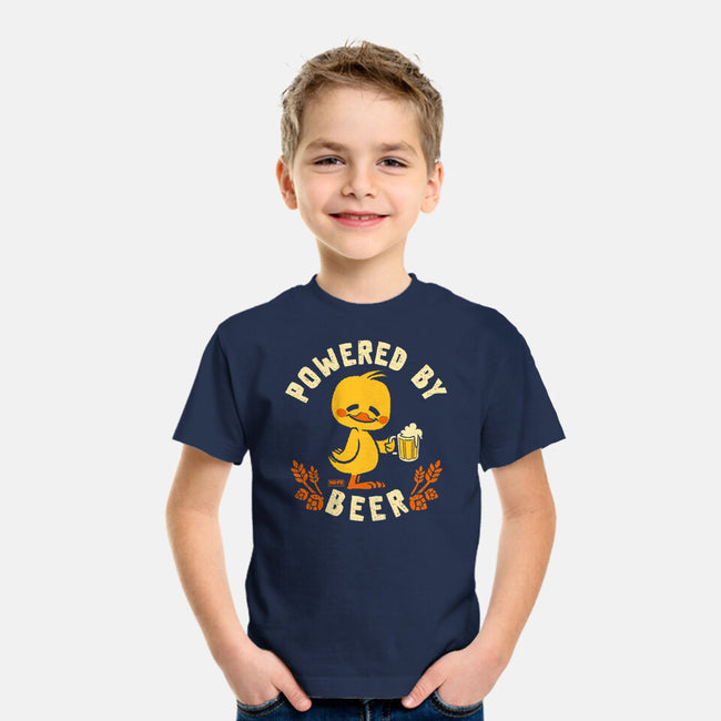 Powered By Beer Duck-Youth-Basic-Tee-worlddominationforcats