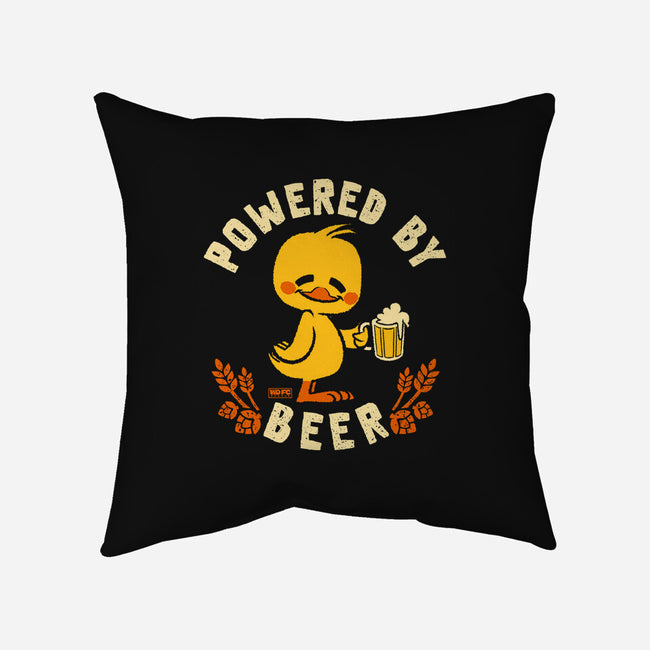Powered By Beer Duck-None-Removable Cover w Insert-Throw Pillow-worlddominationforcats
