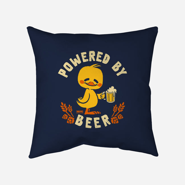 Powered By Beer Duck-None-Removable Cover w Insert-Throw Pillow-worlddominationforcats