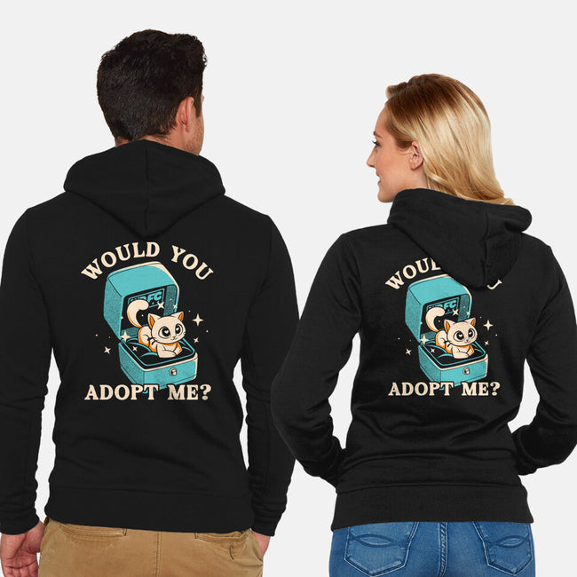 Wold You Adopt Me-Unisex-Zip-Up-Sweatshirt-worlddominationforcats