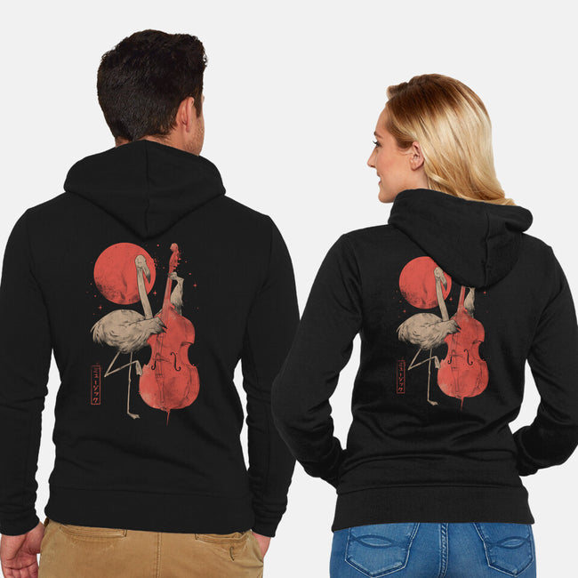 Flamingo Song-Unisex-Zip-Up-Sweatshirt-eduely