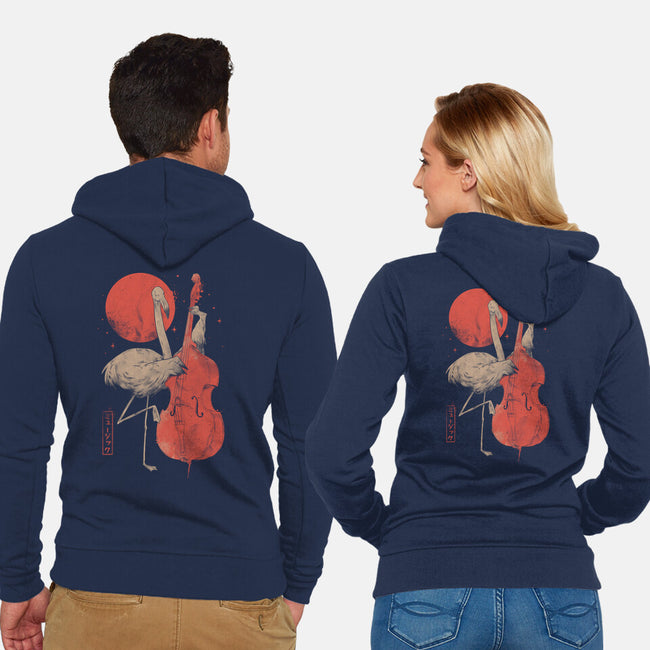 Flamingo Song-Unisex-Zip-Up-Sweatshirt-eduely