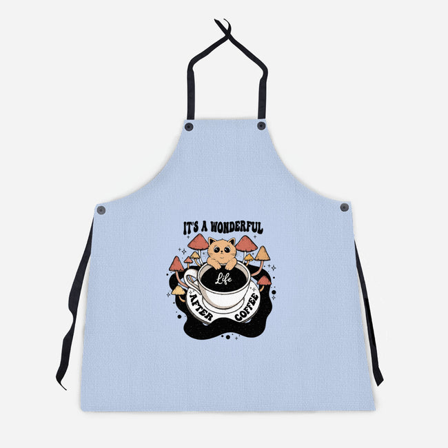 It's A Wonderful Life After Coffee-Unisex-Kitchen-Apron-Trendlory