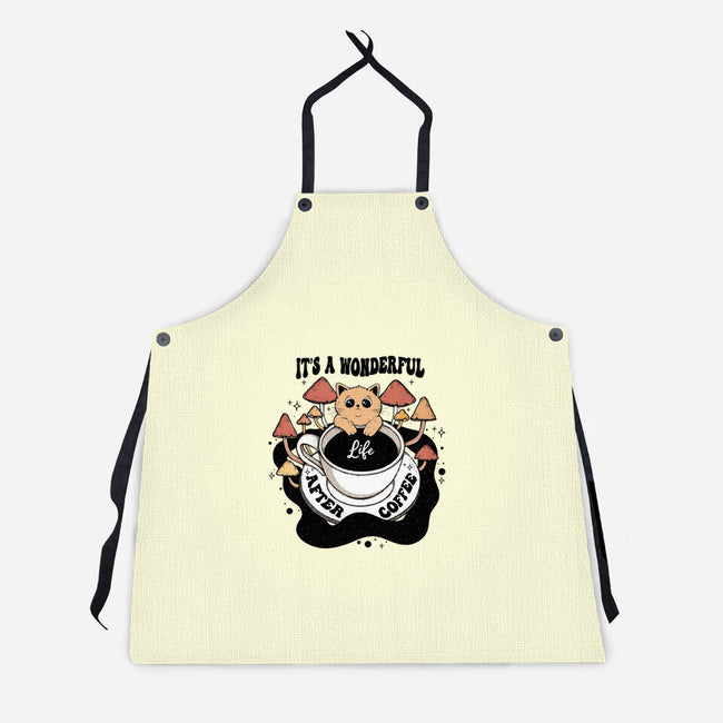 It's A Wonderful Life After Coffee-Unisex-Kitchen-Apron-Trendlory