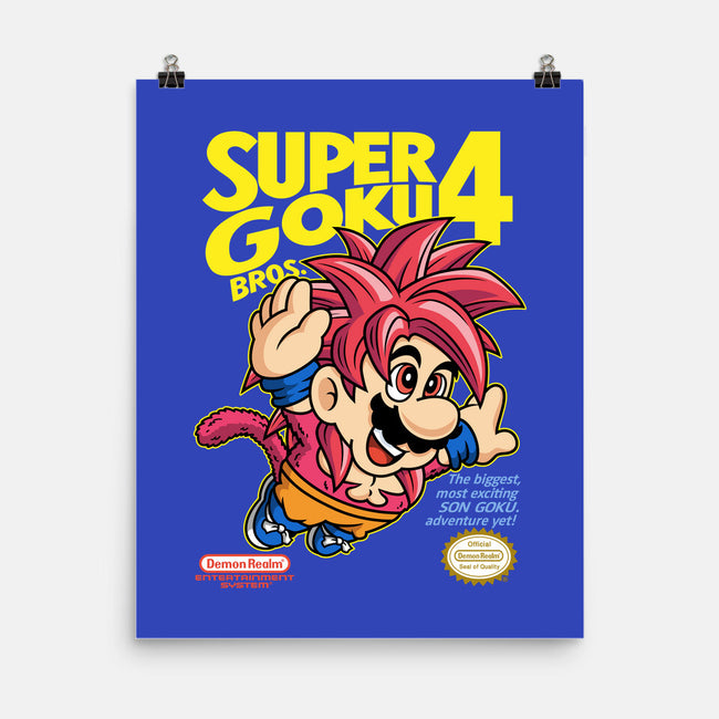 Super Goku Bros 4-None-Matte-Poster-Barbadifuoco