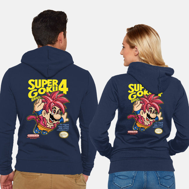 Super Goku Bros 4-Unisex-Zip-Up-Sweatshirt-Barbadifuoco