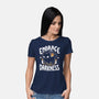 Embracing The Darkness-Womens-Basic-Tee-Vallina84