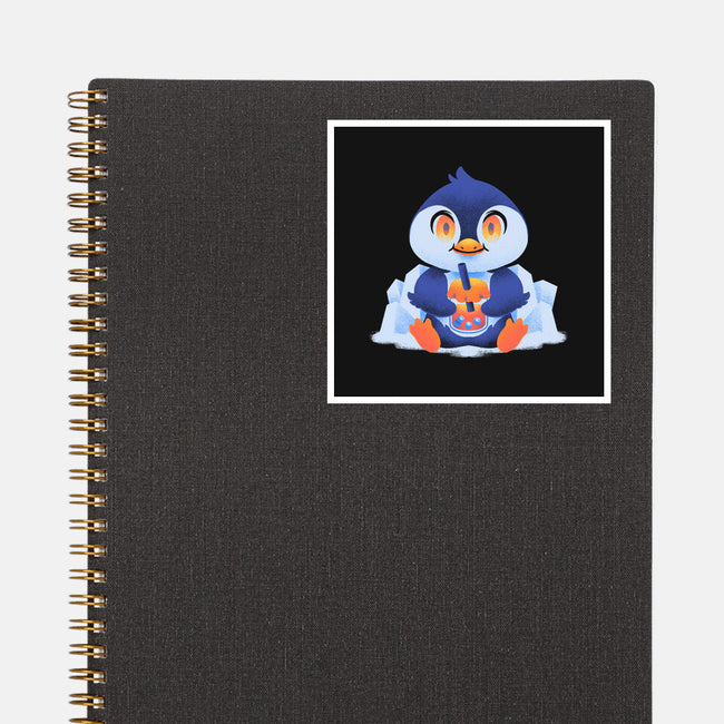 Bubble Tea Penguin-None-Glossy-Sticker-FunkVampire
