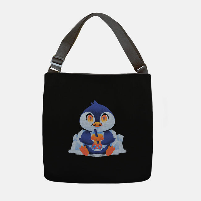 Bubble Tea Penguin-None-Adjustable Tote-Bag-FunkVampire