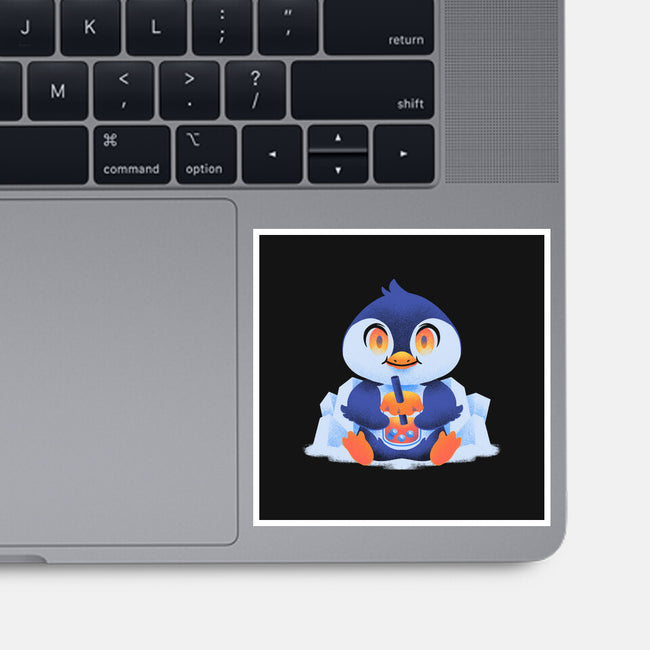 Bubble Tea Penguin-None-Glossy-Sticker-FunkVampire