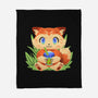 Bubble Tea Fox-None-Fleece-Blanket-FunkVampire