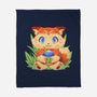 Bubble Tea Fox-None-Fleece-Blanket-FunkVampire