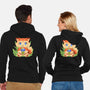 Bubble Tea Fox-Unisex-Zip-Up-Sweatshirt-FunkVampire