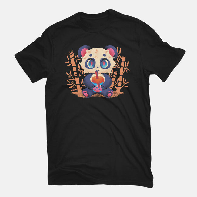 Bubble Tea Panda-Unisex-Basic-Tee-FunkVampire